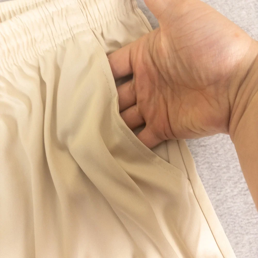 Unbranded Mens Athletic Basketball Shorts Tan Beige XXL Elastic Waist Gym Lounge